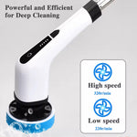 Cepillo de limpieza eléctrico giratorio con 9 cabezales para baño, cocina y coche