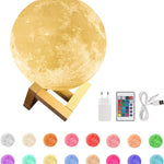 Lámpara Luna 16 Colores Mando Distancia