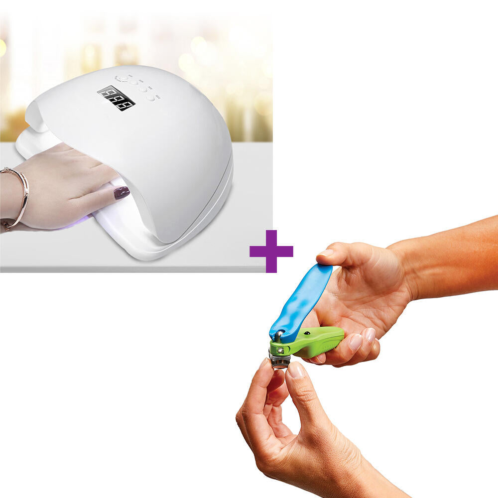 Pack Lampara Secadora de Uñas + Cortauñas con Led | Tu Uñas Siempre Perfectas